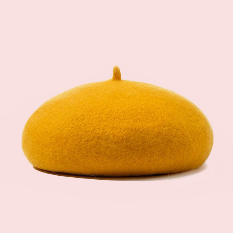 TIPY TIPY TAP WINTER BERET CAP - MUSTURD