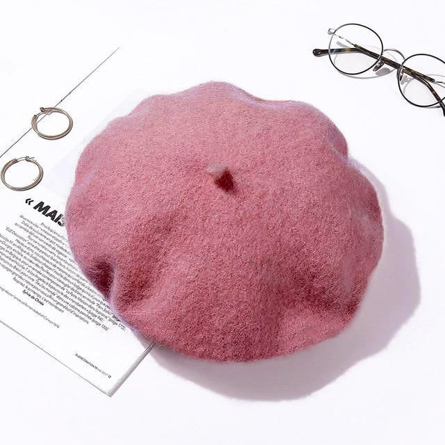TIPY TIPY TAP WINTER BERET CAP - DARK PINK