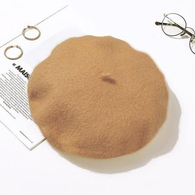 TIPY TIPY TAP WINTER BERET CAP - CAMEL