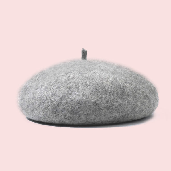 TIPY TIPY TAP WINTER BERET HAT - LIGHT GREY
