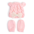 TIPY TIPY TAP PEARLY BOW CAP WITH MITTENS - PINK