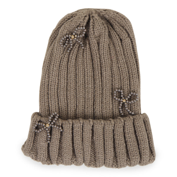 TIPY TIPY TAP PEARL BOW CAP - BROWN