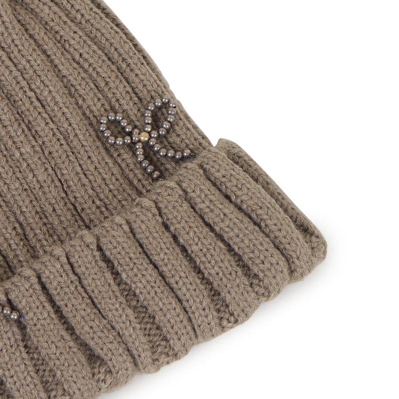 TIPY TIPY TAP PEARL BOW CAP - BROWN