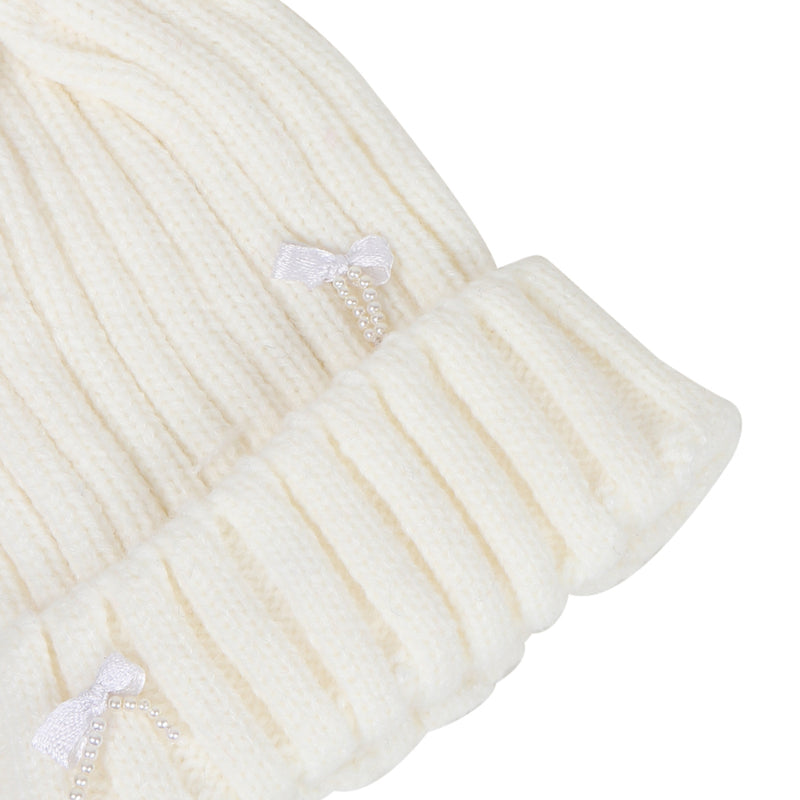 TIPY TIPY TAP POM POM BOW CAP - WHITE