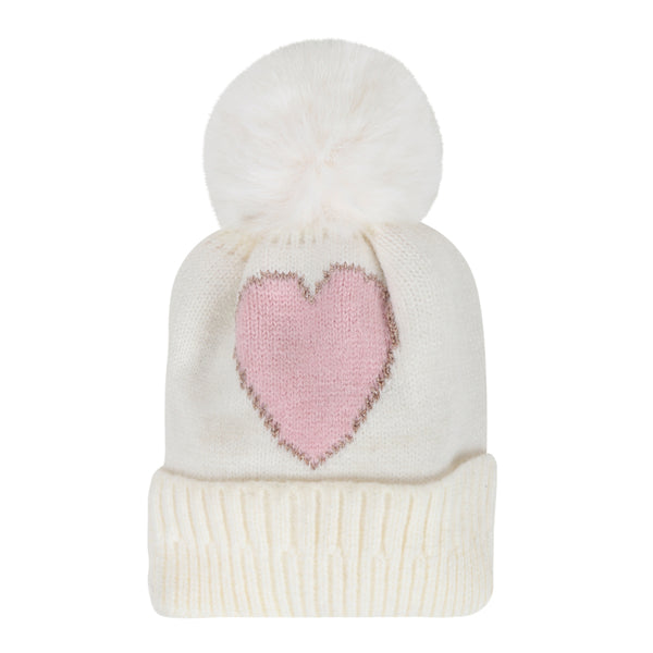 TIPY TIPY TAP HEART THEME WINTER CAP - WHITE
