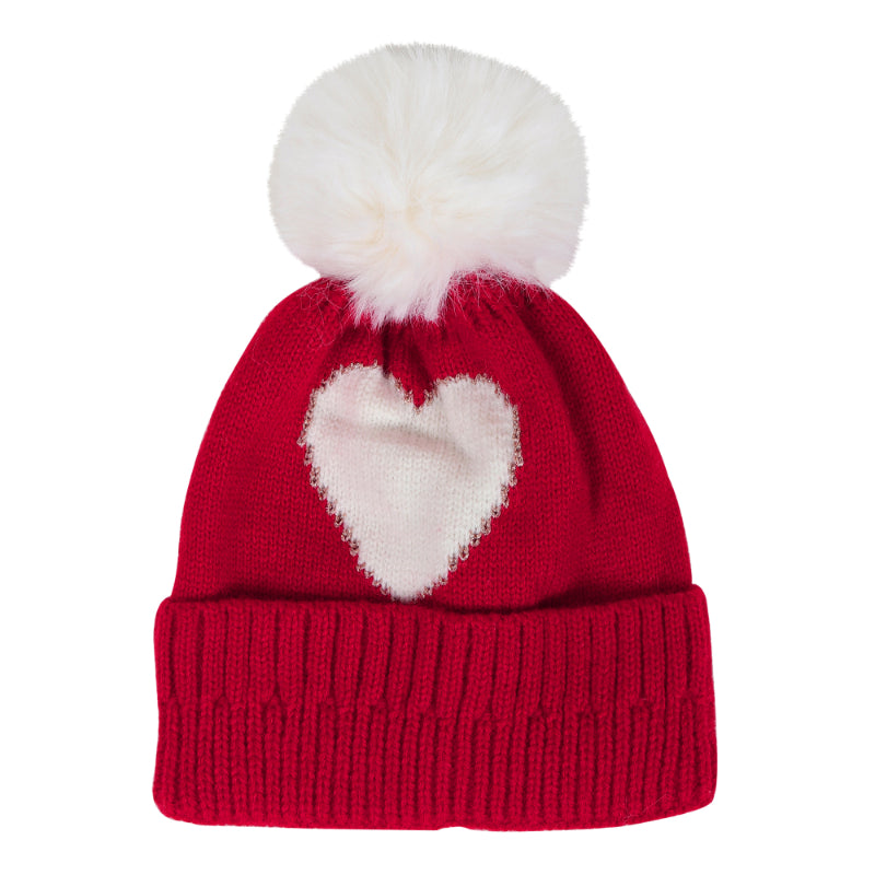 TIPY TIPY TAP HEART THEME WINTER CAP - RED