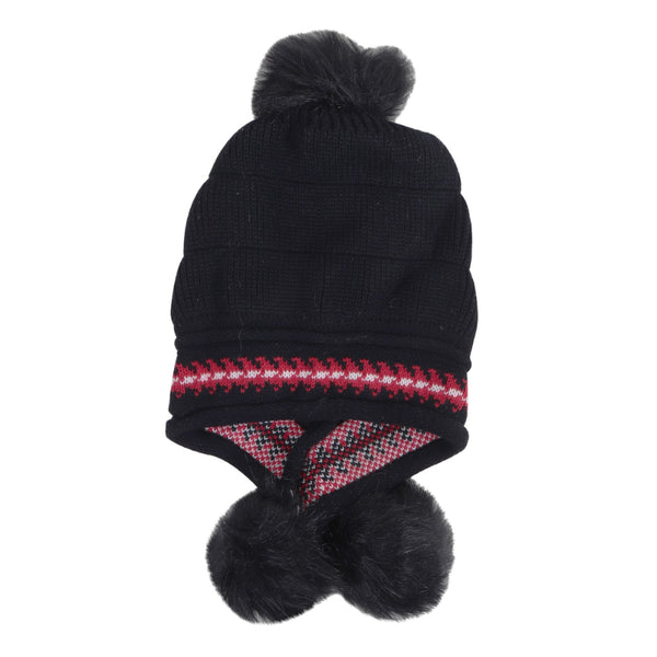 TIPY TIPY TAP BRAIDED WINTER BEANIE - BLACK