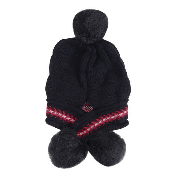 TIPY TIPY TAP BRAIDED WINTER BEANIE - BLACK
