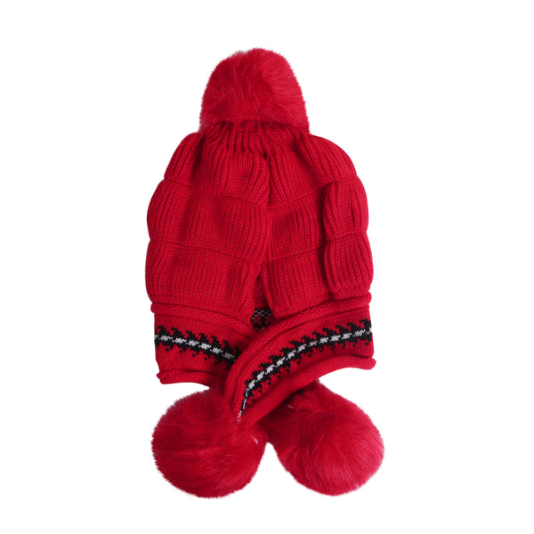 TIPY TIPY TAP BRAIDED WINTER BEANIE - RED
