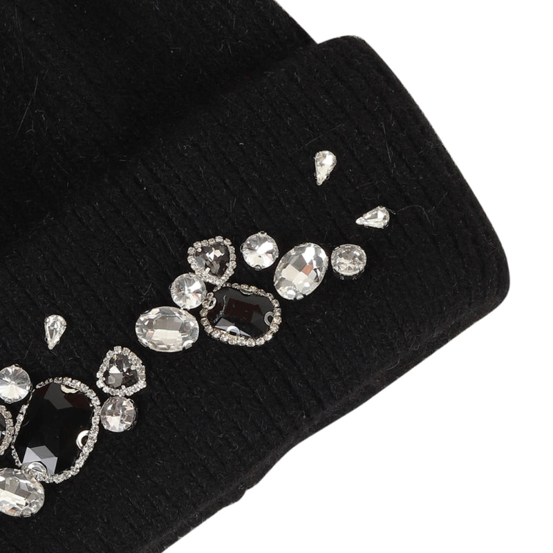 TIPY TIPY TAP RHINESTONES WINTER CAP - BLACK