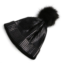 TIPY TIPY TAP GLITTERY POMPOM CAP - BLACK
