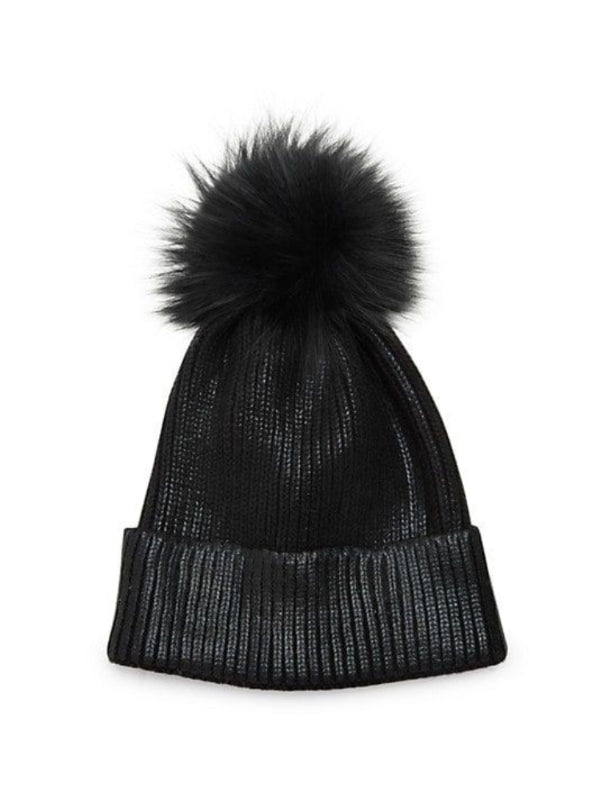 TIPY TIPY TAP GLITTERY POMPOM CAP - BLACK