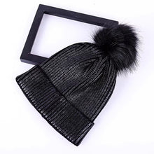 TIPY TIPY TAP GLITTERY POMPOM CAP - BLACK