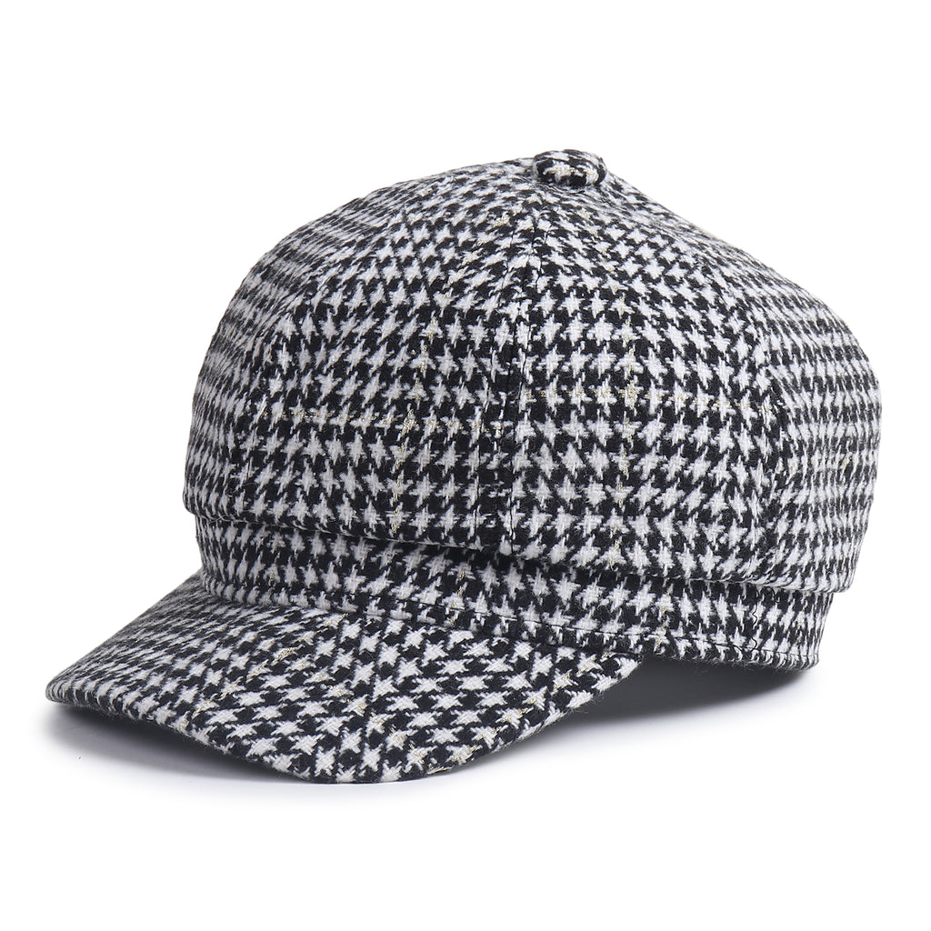 TIPY TIPY TAP WINTER GATSBY CAP - BLACK N WHITE