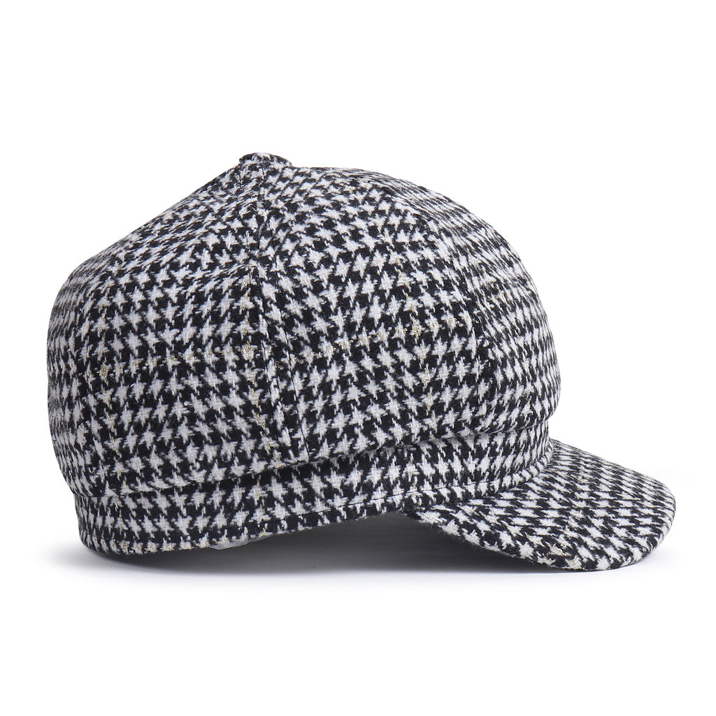 TIPY TIPY TAP WINTER GATSBY CAP - BLACK N WHITE