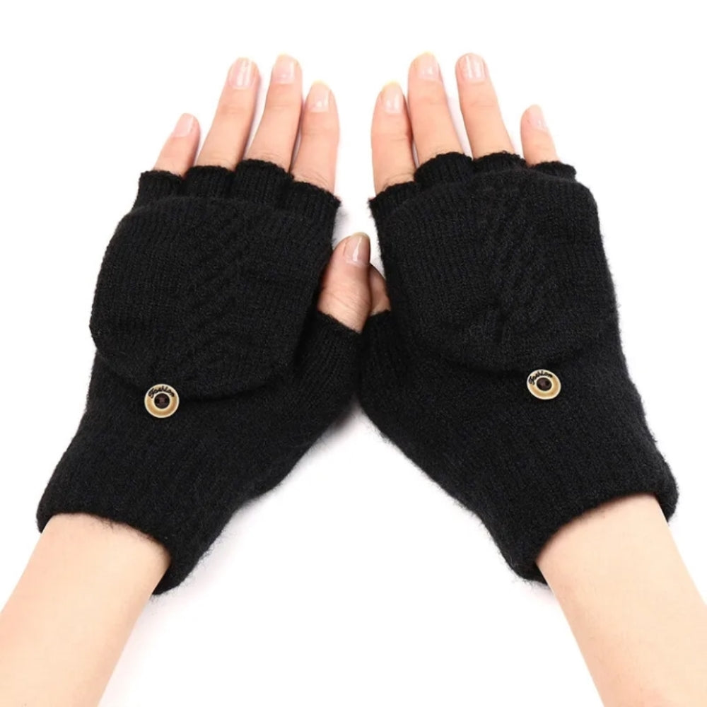 TIPY TIPY TAP HOODED GLOVES - BLACK