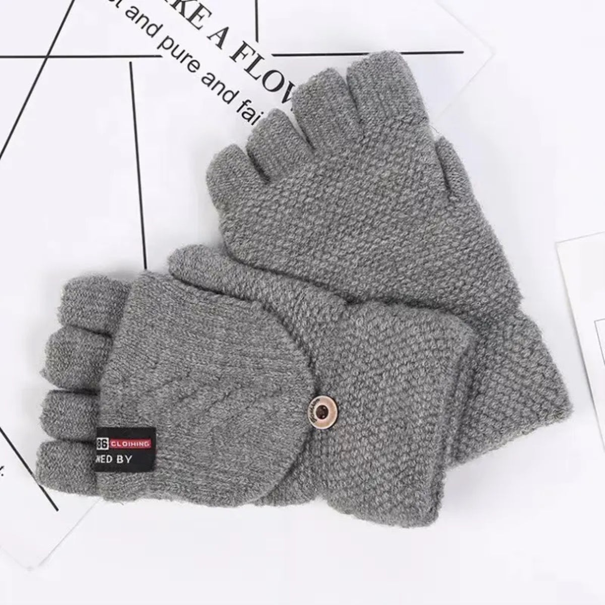 TIPY TIPY TAP HOODED GLOVES - GREY