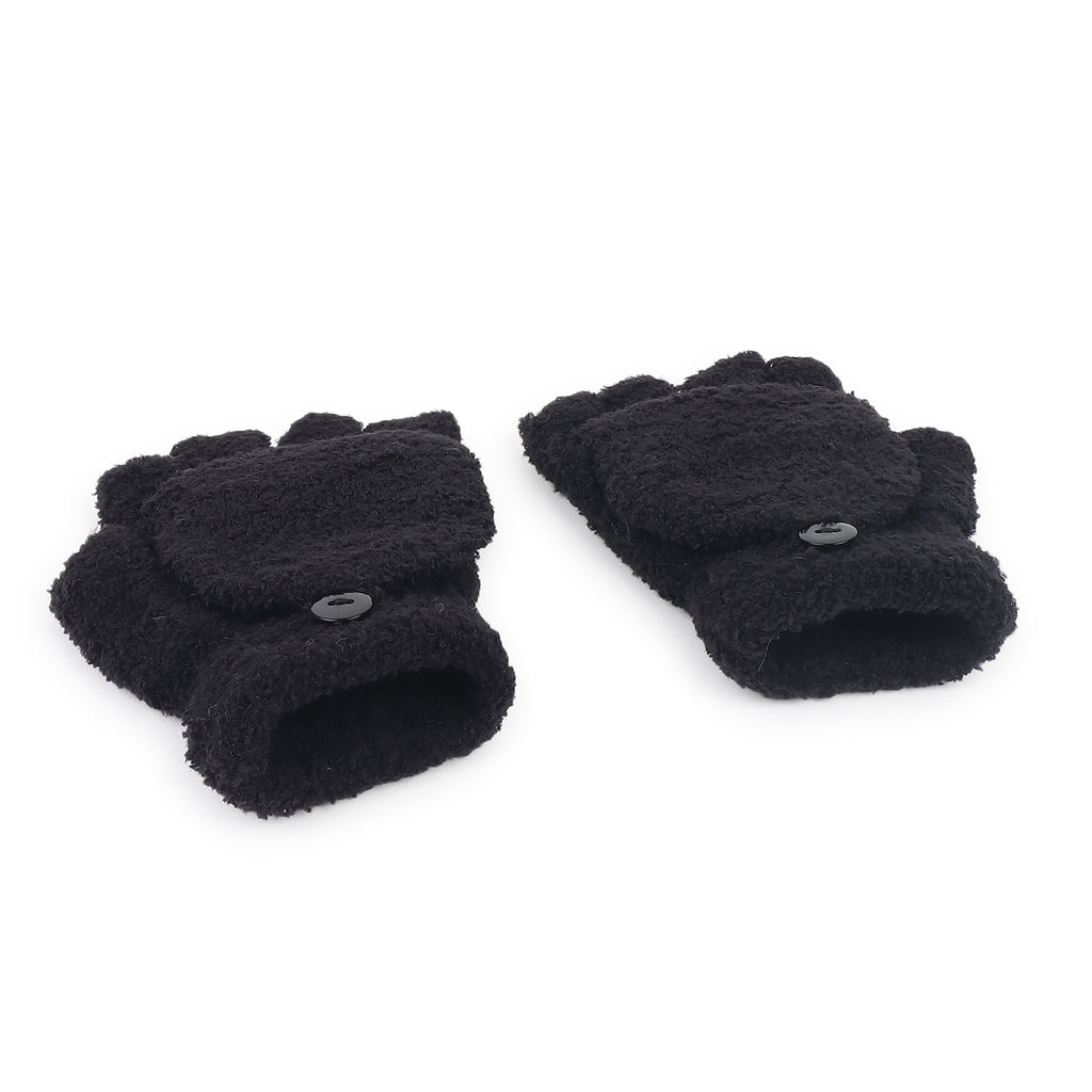 TIPY TIPY TAP HOODED GLOVES - BLACK
