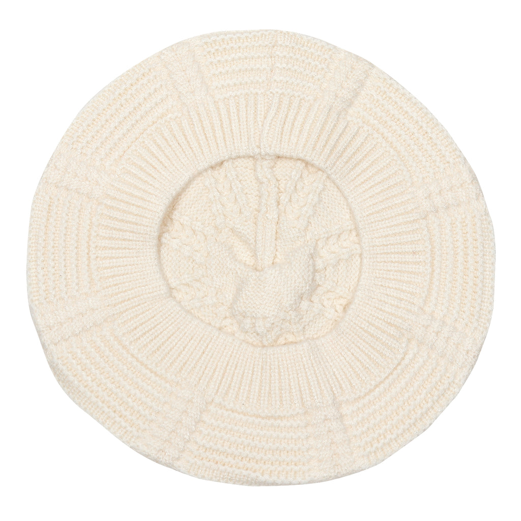 TIPY TIPY TAP WOOL BERET HAT - WHITE