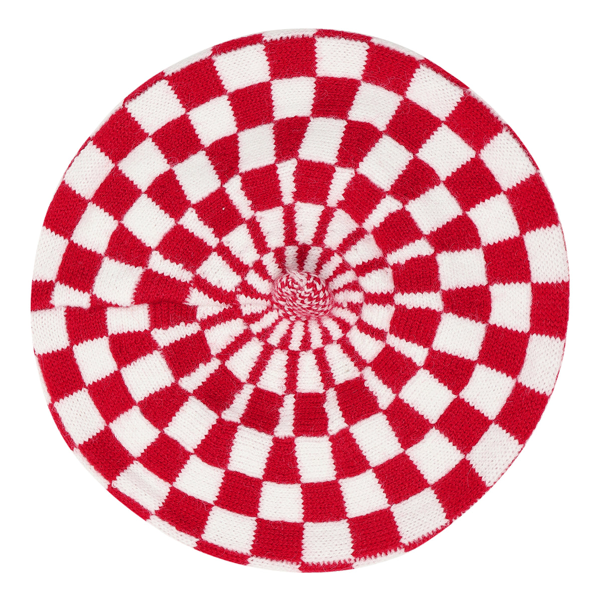 TIPY TIPY TAP CHECKS WINTER BERET - RED
