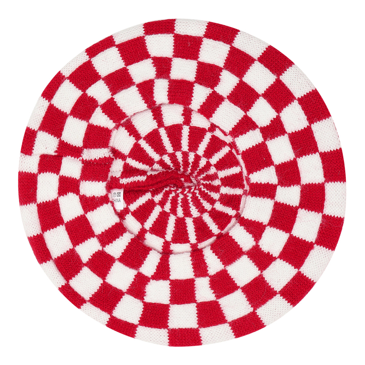 TIPY TIPY TAP CHECKS WINTER BERET - RED