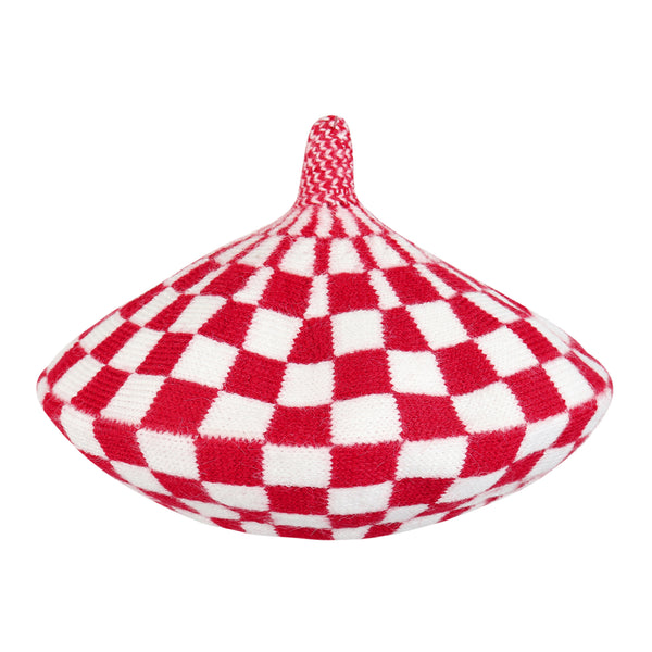 TIPY TIPY TAP CHECKS WINTER BERET - RED