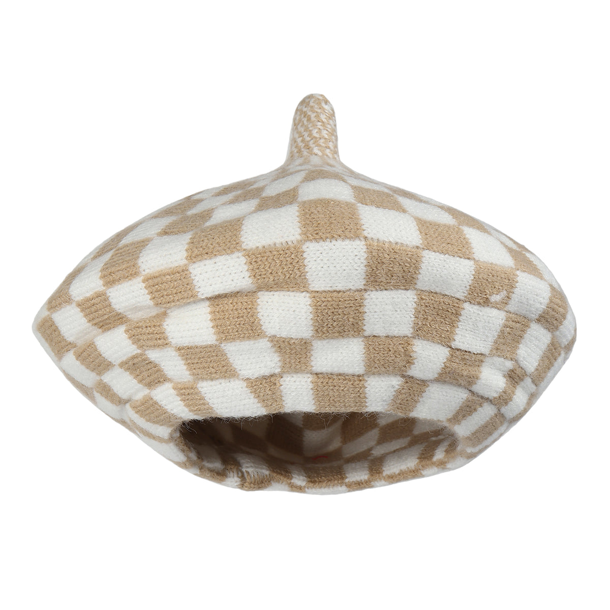 TIPY TIPY TAP CHECKS WINTER BERET - BEIGE