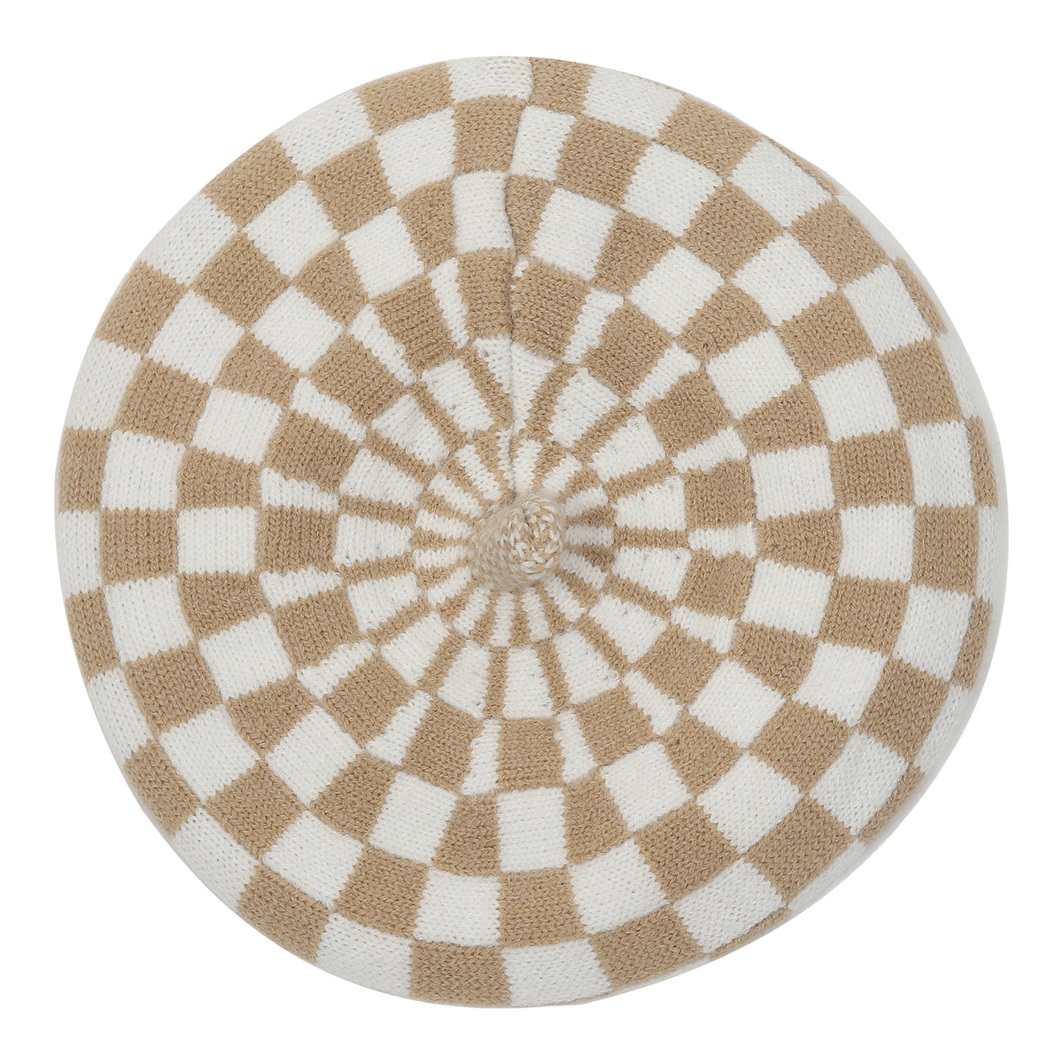 TIPY TIPY TAP CHECKS WINTER BERET - BEIGE