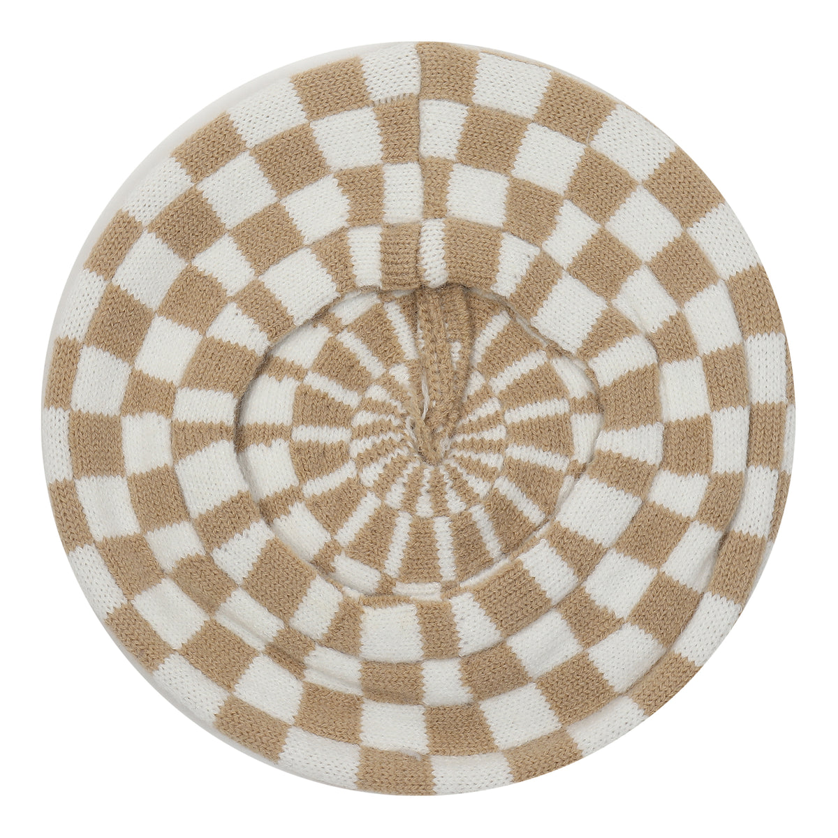TIPY TIPY TAP CHECKS WINTER BERET - BEIGE
