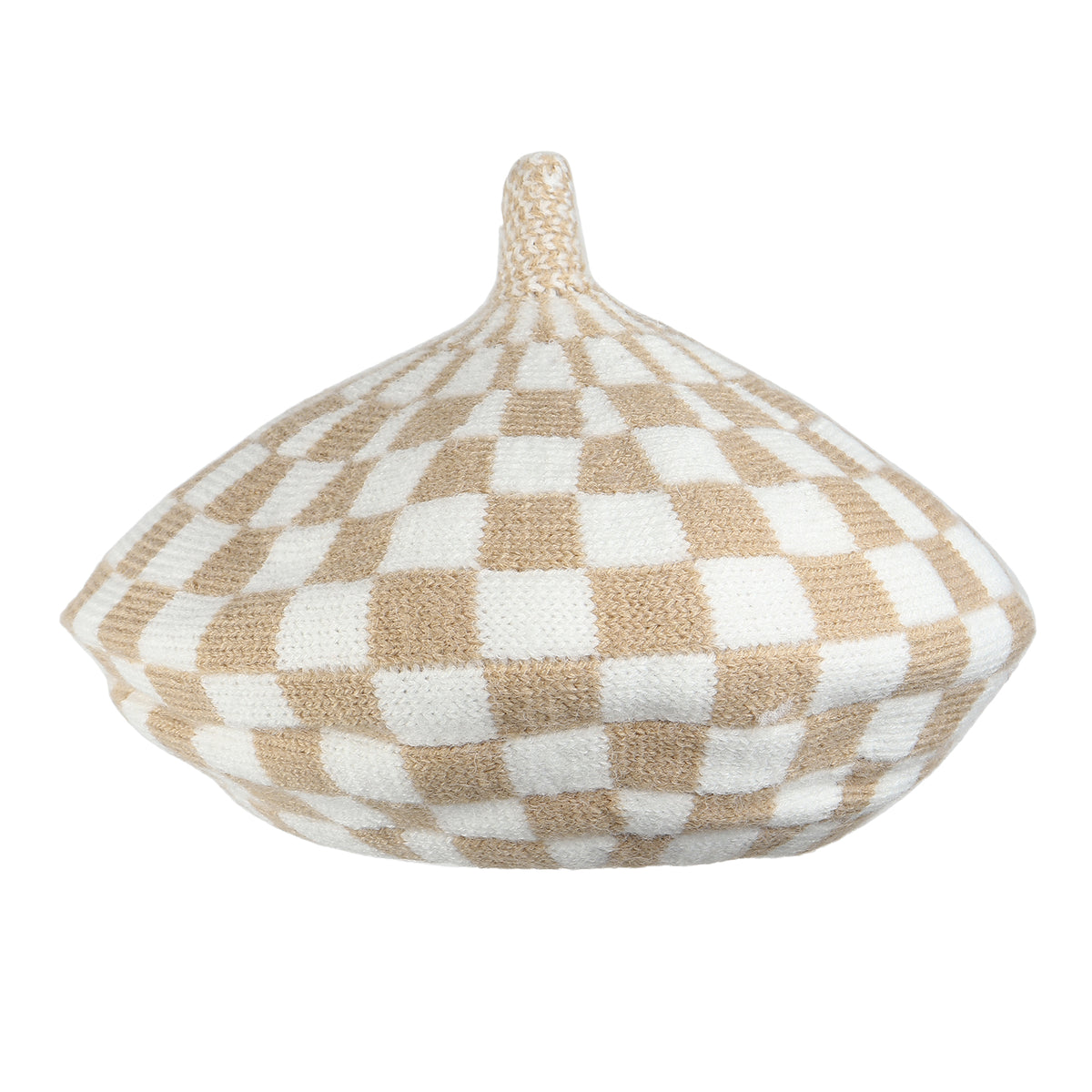 TIPY TIPY TAP CHECKS WINTER BERET - BEIGE