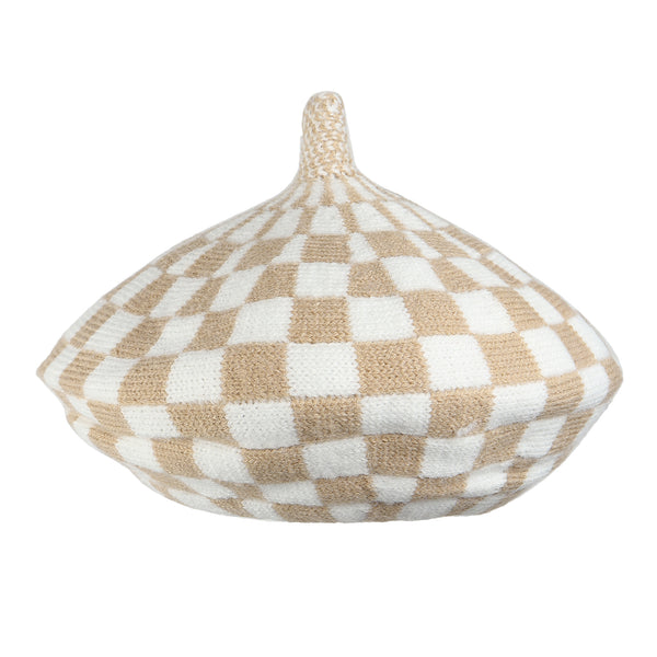 TIPY TIPY TAP CHECKS WINTER BERET - BEIGE