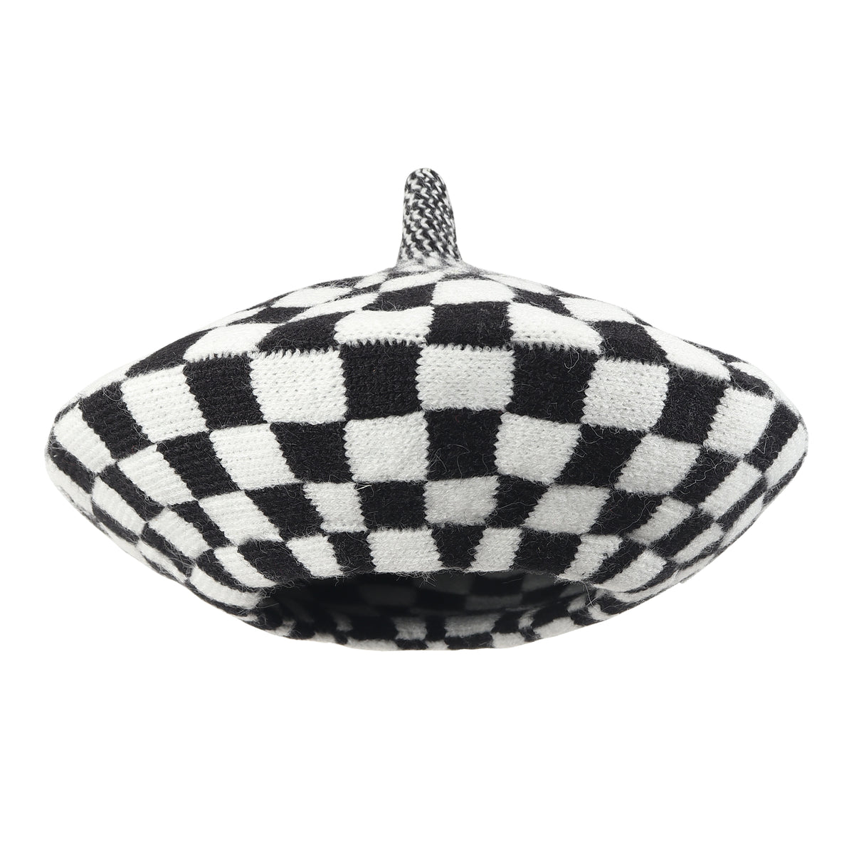 TIPY TIPY TAP CHECKS WINTER BERET - BLACK