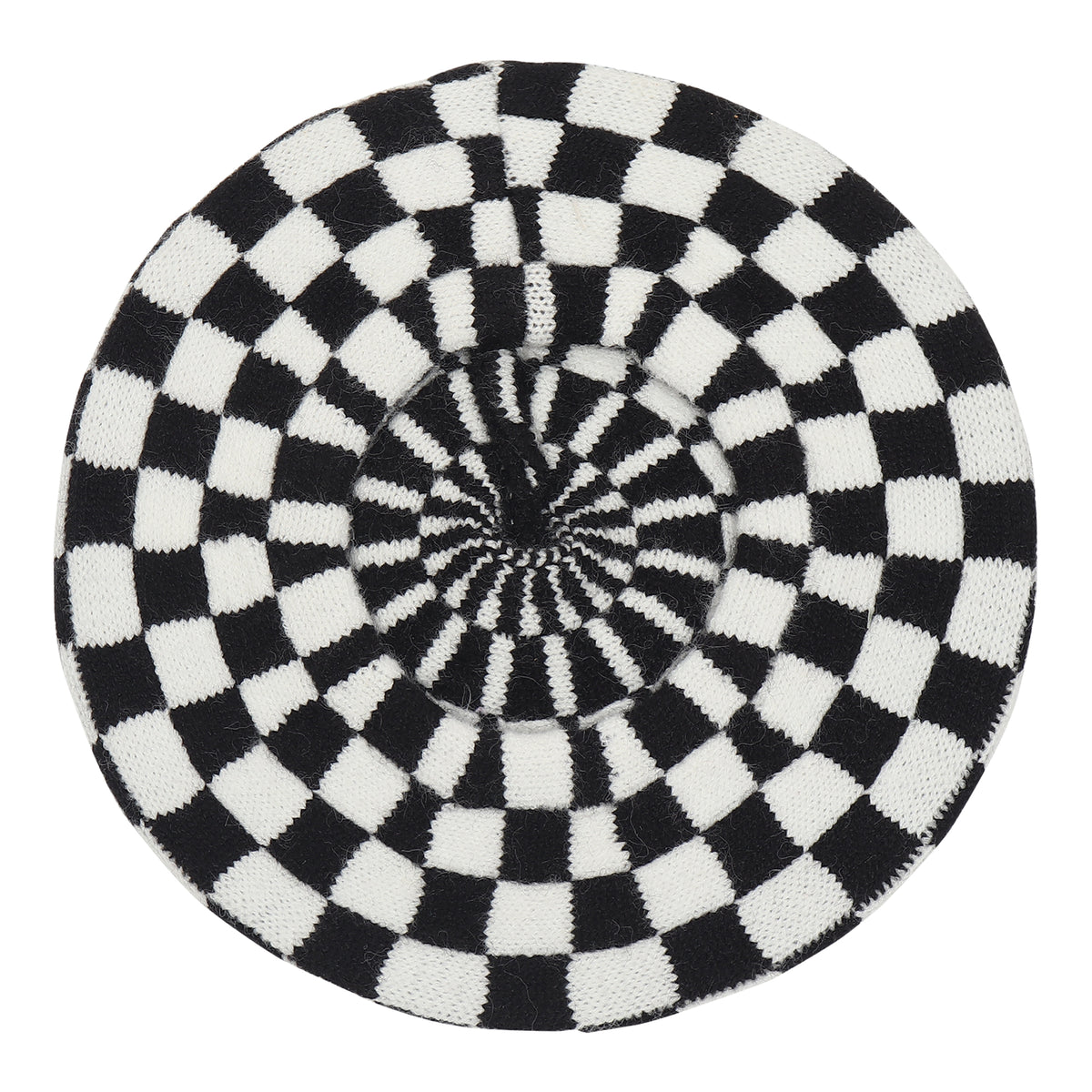 TIPY TIPY TAP CHECKS WINTER BERET - BLACK