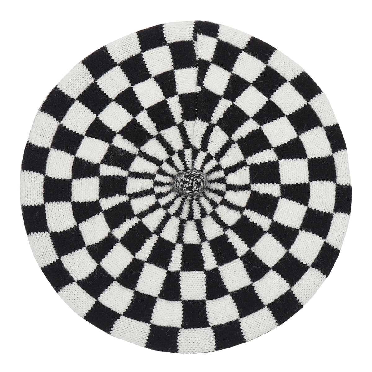 TIPY TIPY TAP CHECKS WINTER BERET - BLACK