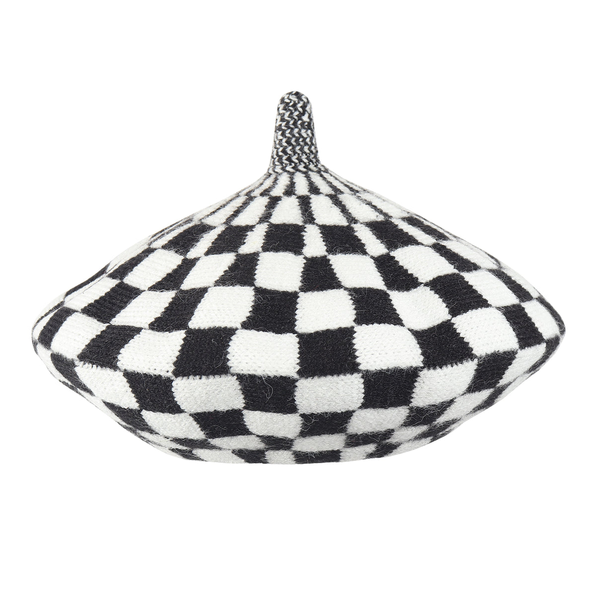 TIPY TIPY TAP CHECKS WINTER BERET - BLACK