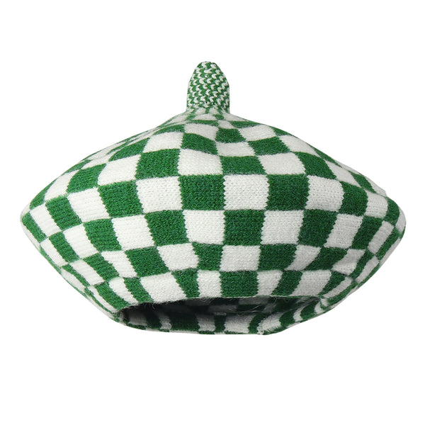 TIPY TIPY TAP CHECKS WINTER BERET - GREEN