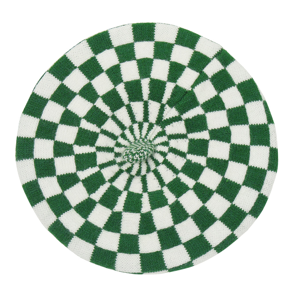 TIPY TIPY TAP CHECKS WINTER BERET - GREEN