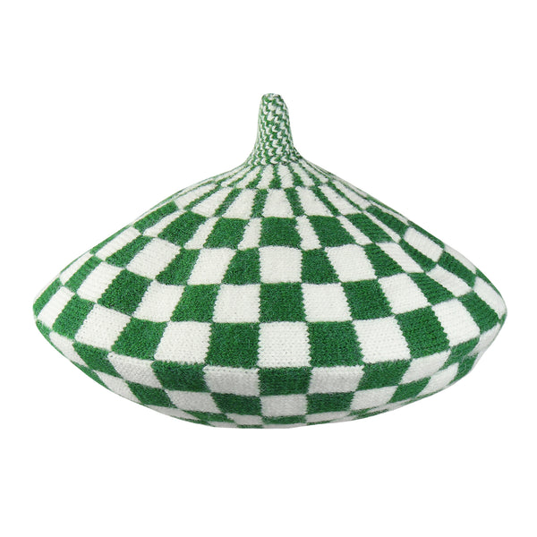 TIPY TIPY TAP CHECKS WINTER BERET - GREEN