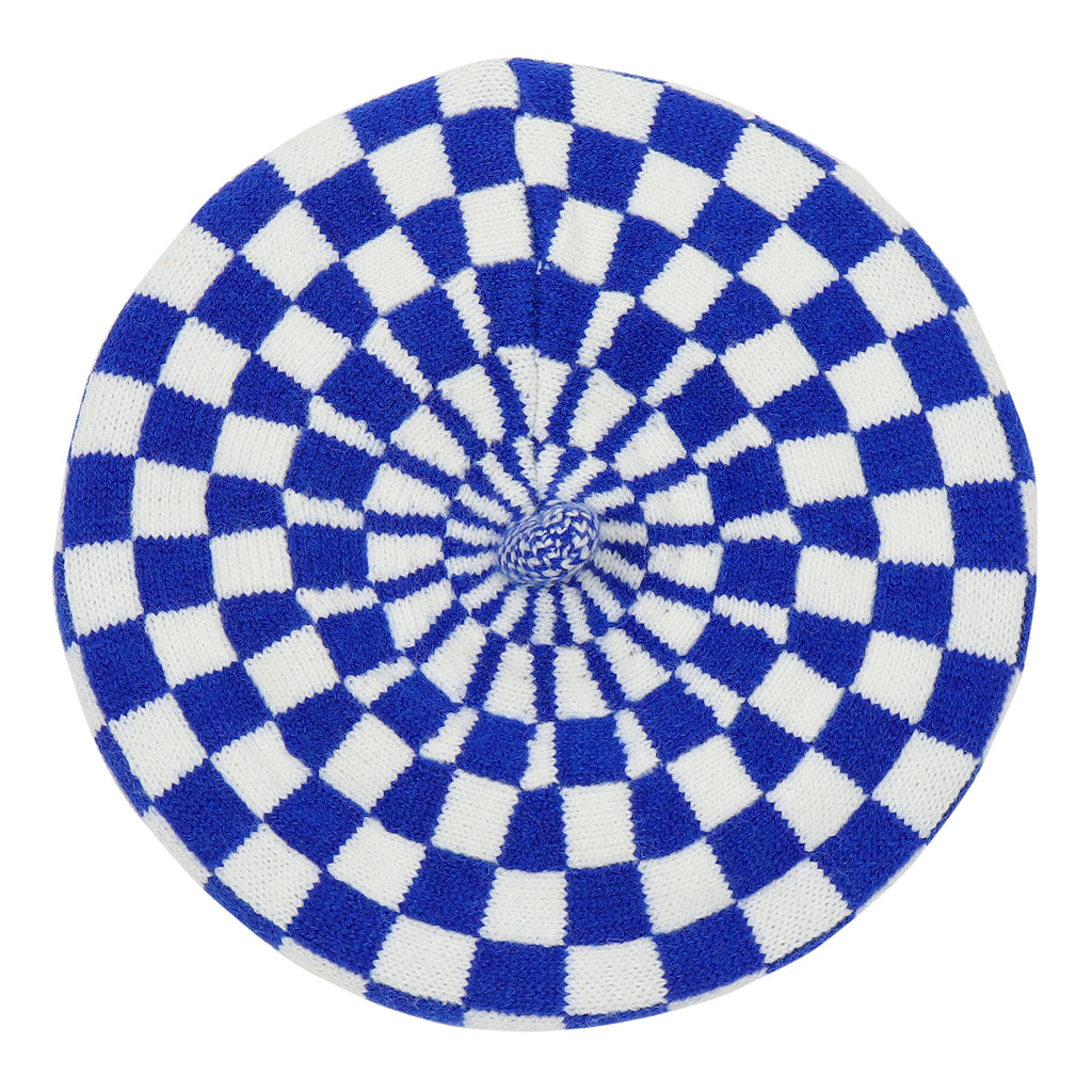 TIPY TIPY TAP CHECKS WINTER BERET - BLUE