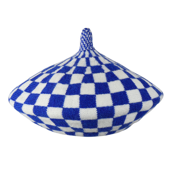 TIPY TIPY TAP CHECKS WINTER BERET - BLUE