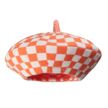 TIPY TIPY TAP CHECKS WINTER BERET - ORANGE