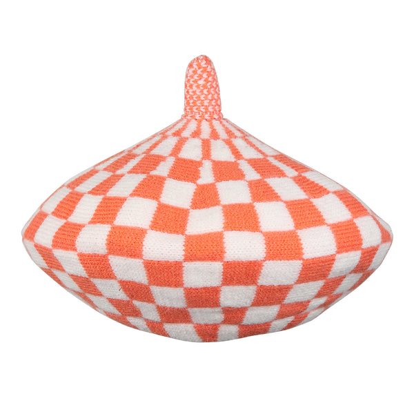 TIPY TIPY TAP CHECKS WINTER BERET - ORANGE