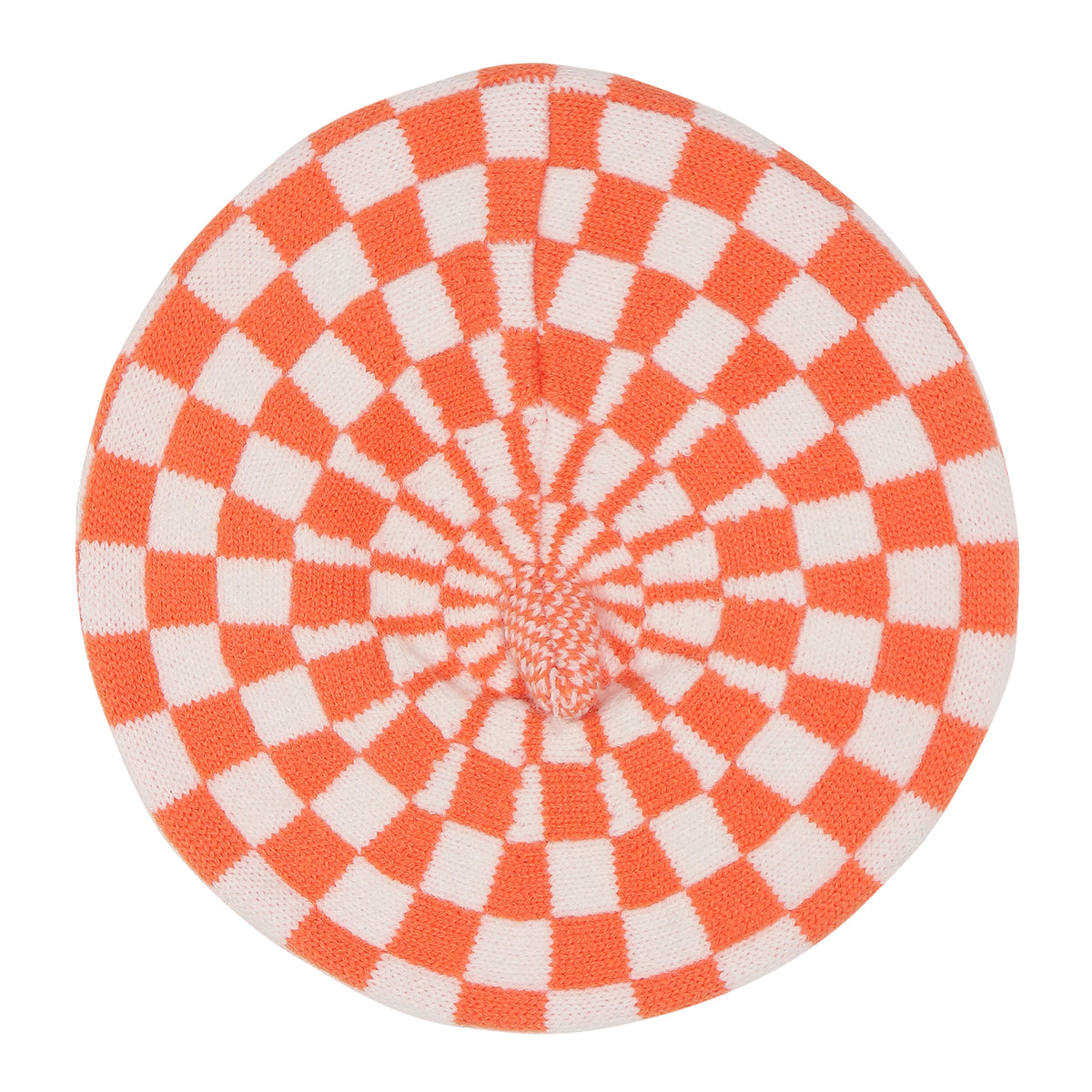 TIPY TIPY TAP CHECKS WINTER BERET - ORANGE