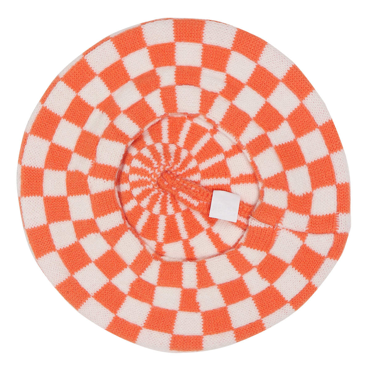 TIPY TIPY TAP CHECKS WINTER BERET - ORANGE