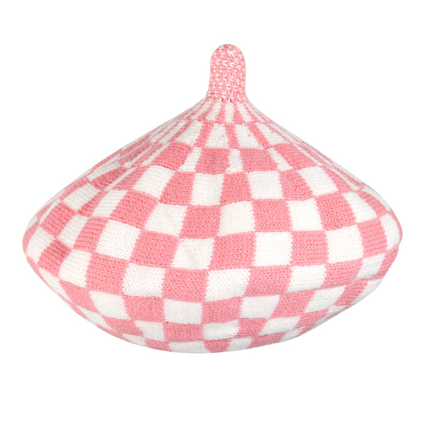 TIPY TIPY TAP CHECKS WINTER BERET - PINK