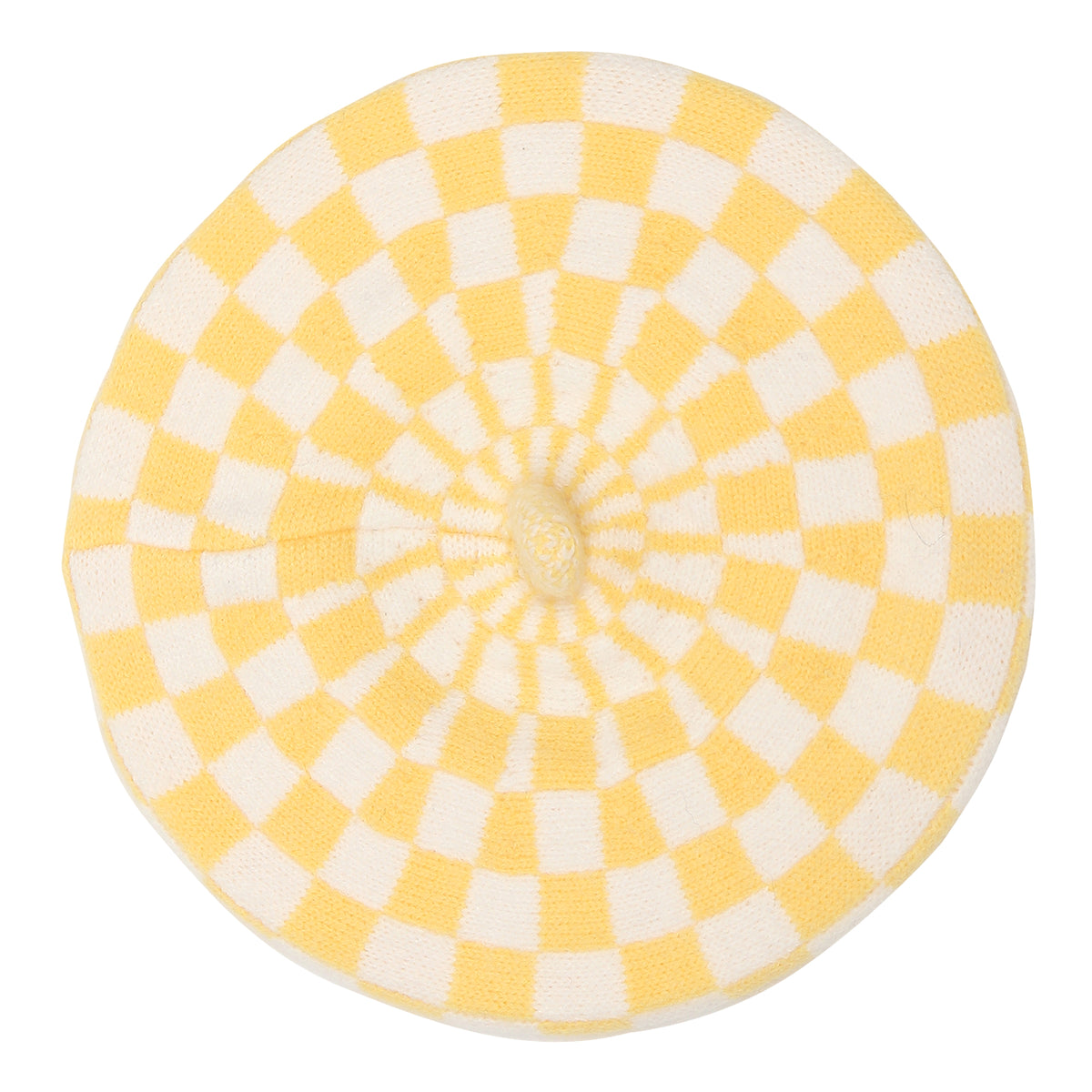 TIPY TIPY TAP CHECKS WINTER BERET - YELLOW