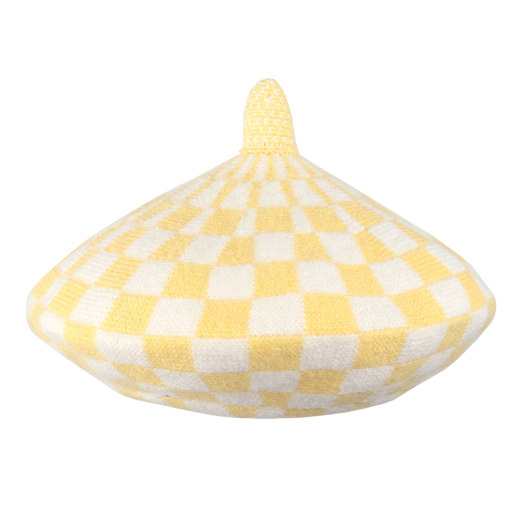 TIPY TIPY TAP CHECKS WINTER BERET - YELLOW