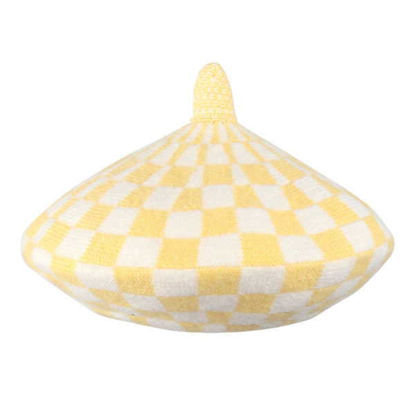 TIPY TIPY TAP CHECKS WINTER BERET - YELLOW