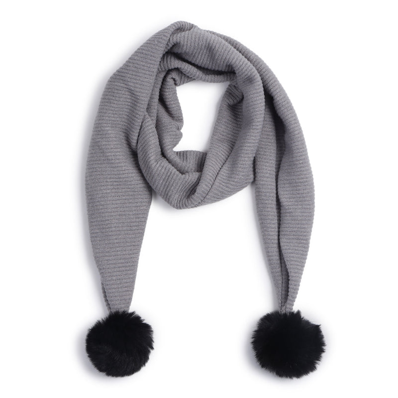 TIPY TIPY TAP POM POM MUFLER - GREY