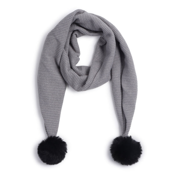 TIPY TIPY TAP POM POM MUFLER - GREY